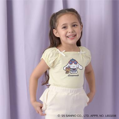 【サンリオキャラクターズ】【ソフトコットン】シナモロールリボン付きマリンTシャツ
