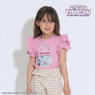 【ギャビーズドールハウス】【ソフトコットン】デザインスリーブプリントTシャツ