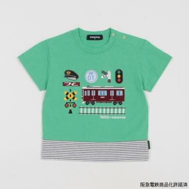 【阪急電鉄】裾ボーダー半袖Tシャツ