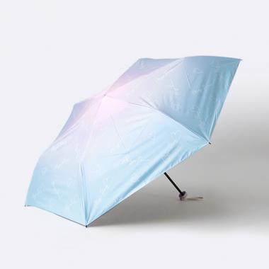 【予約商品】【晴雨兼用】グラデーションロゴ柄折りたたみ傘